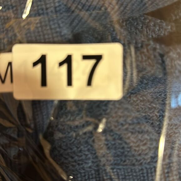 L.L. Bean Mens 2XL Blue Shawl Collar Knit Henley Sweater Cotton - Picture 6 of 6